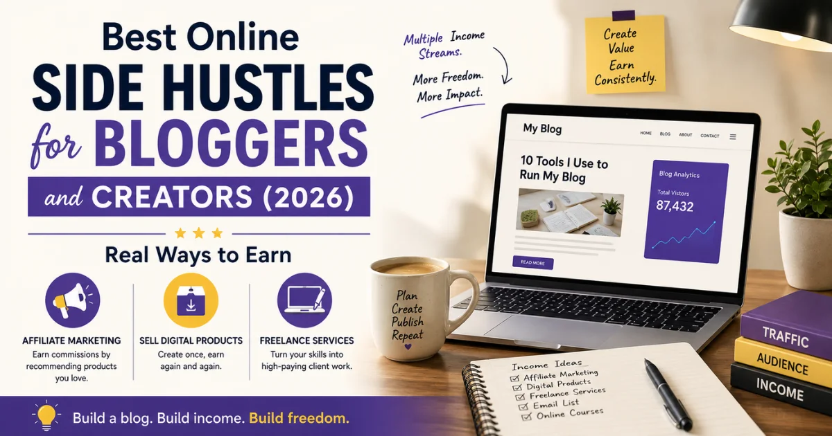 Best Online Side Hustles for Bloggers and Creators (2026) — Real Ways to Earn