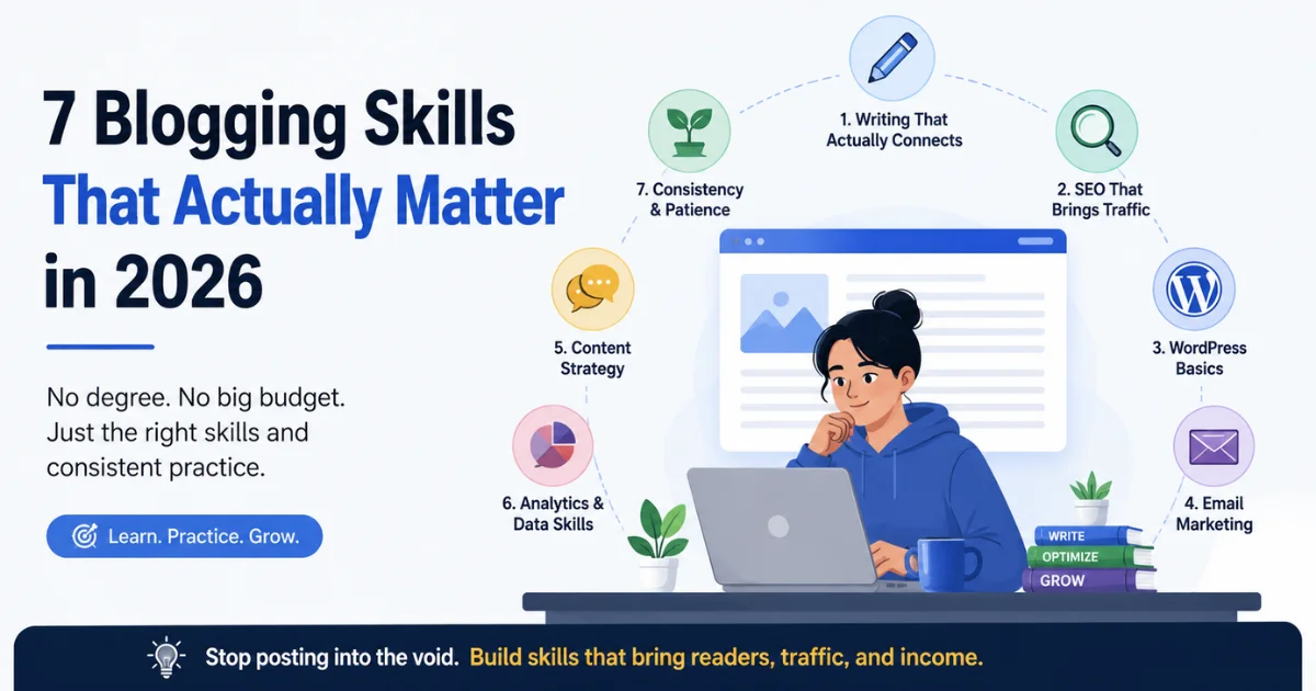 Best Skills to Learn for Blogging & Online Income in 2026 (Beginner Guide)