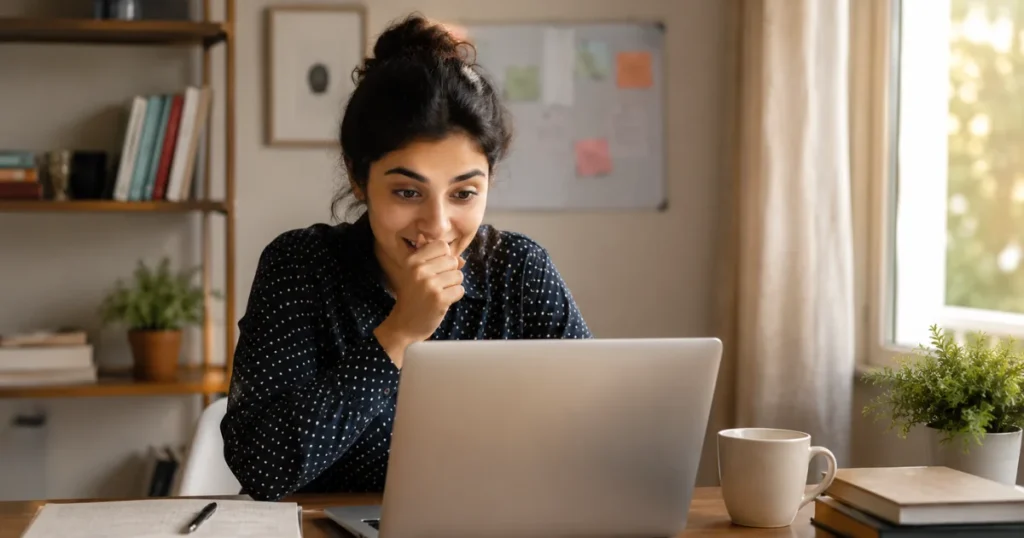 Blogger discovering first commission notification