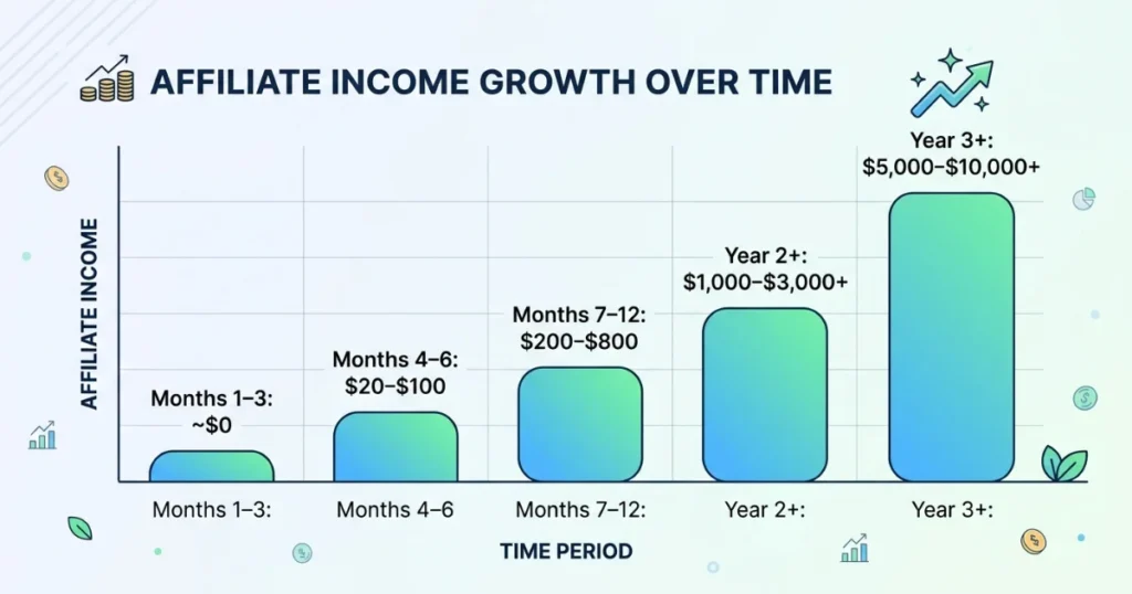 Four-period realistic earnings bar chart