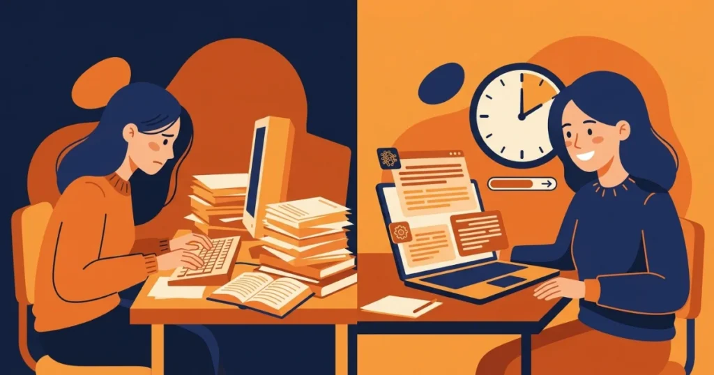 Student using AI tools like ChatGPT to speed up content work and earn money online