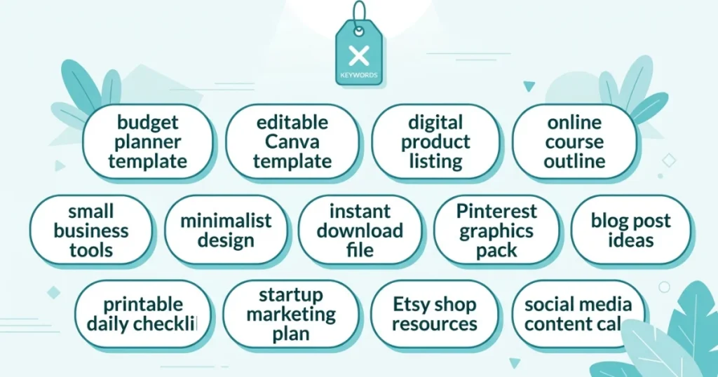 13 keyword phrase tags illustrated