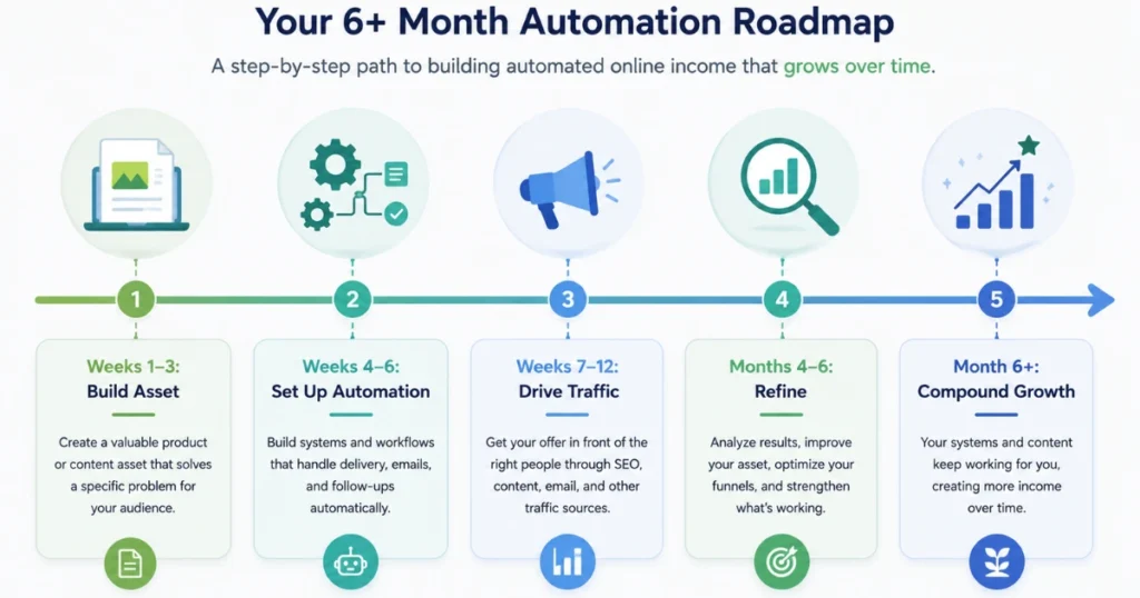 6-month milestone timeline chart