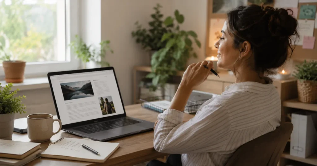 Creator satisfied with finished work