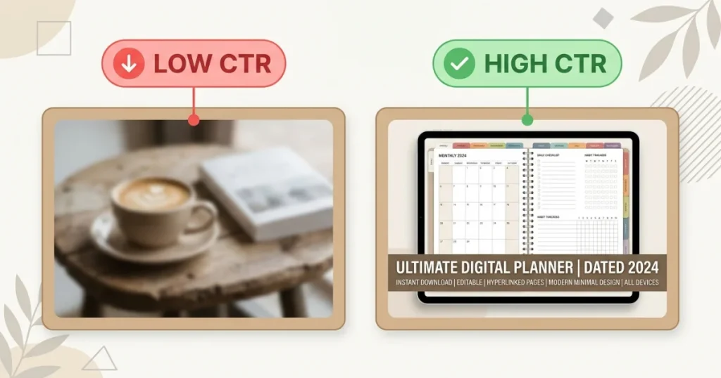 Low vs high CTR thumbnail cards