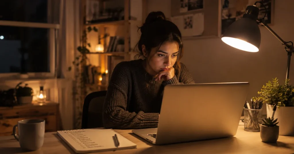 Person finally opening Etsy shop on laptop