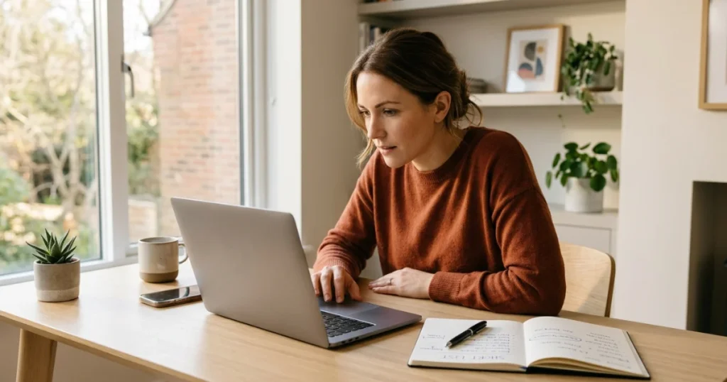 Person researching digital product categories