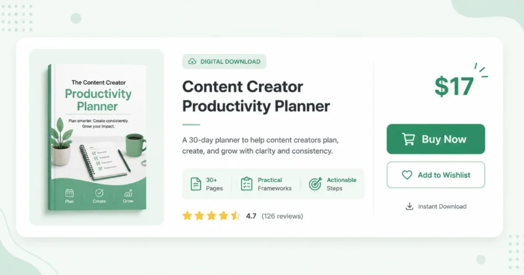 Product card with price and buy button