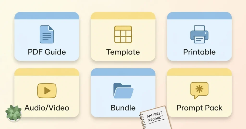 Six digital product format cards