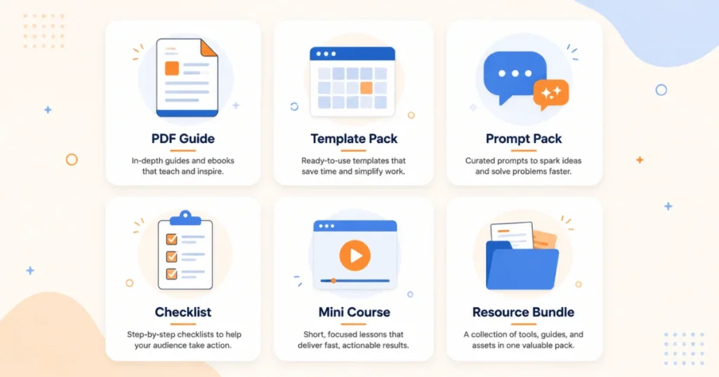 Six digital product format cards