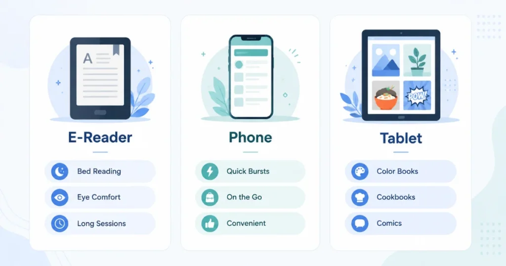 E-reader vs phone vs tablet use cases