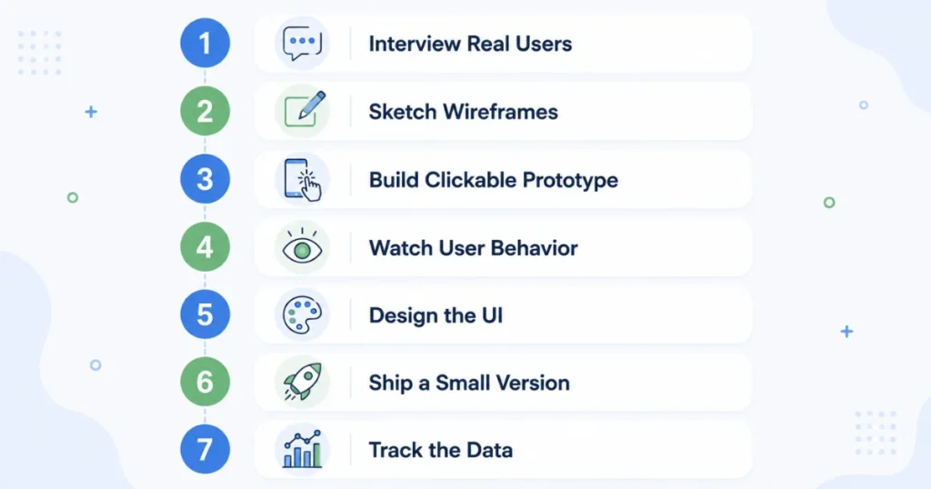 Seven-step workflow from research to data